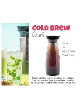 Tupperware Cold Brew Carafe Coffee Tea Maker Infuser 1.3 L/1¼ quarts